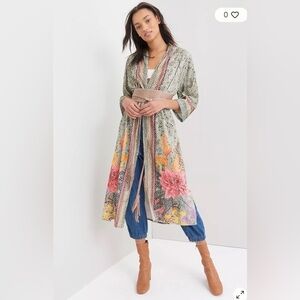Anthropologie Bl-nk One Size Floral Tinopi Burnout Velvet Duster Kimono NEW!